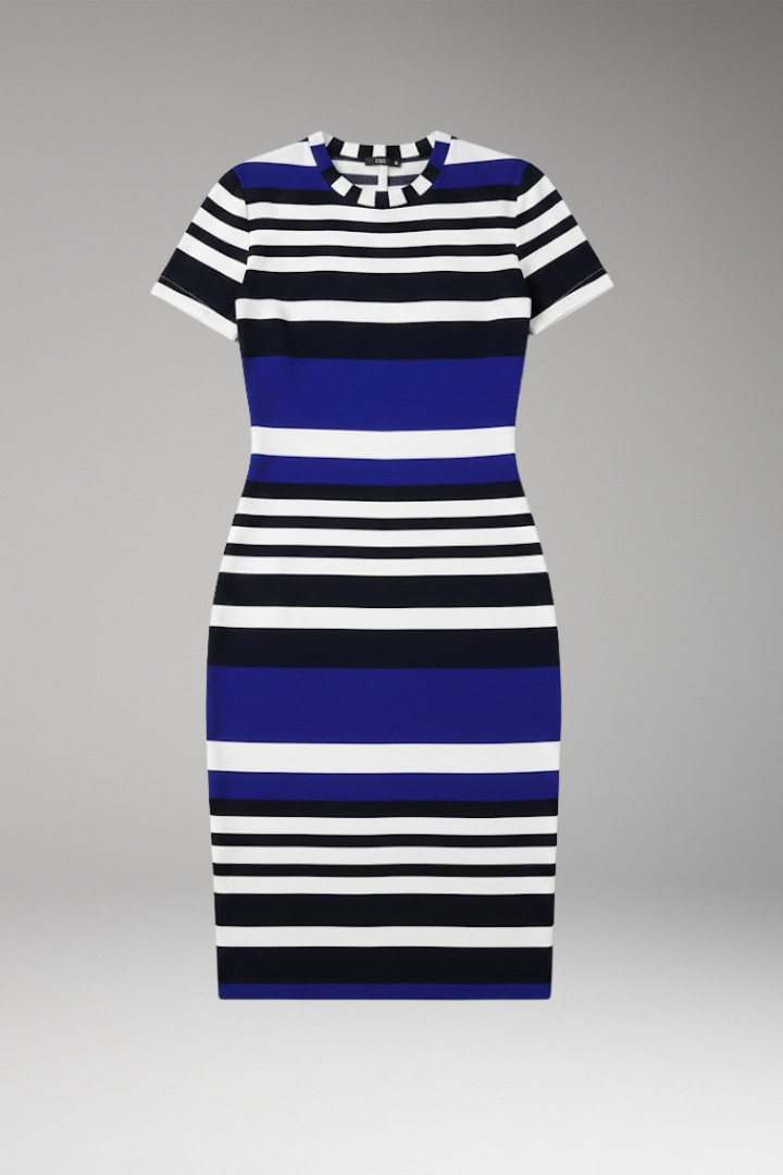 Women's Dress with Stripes and Tailored Fit
