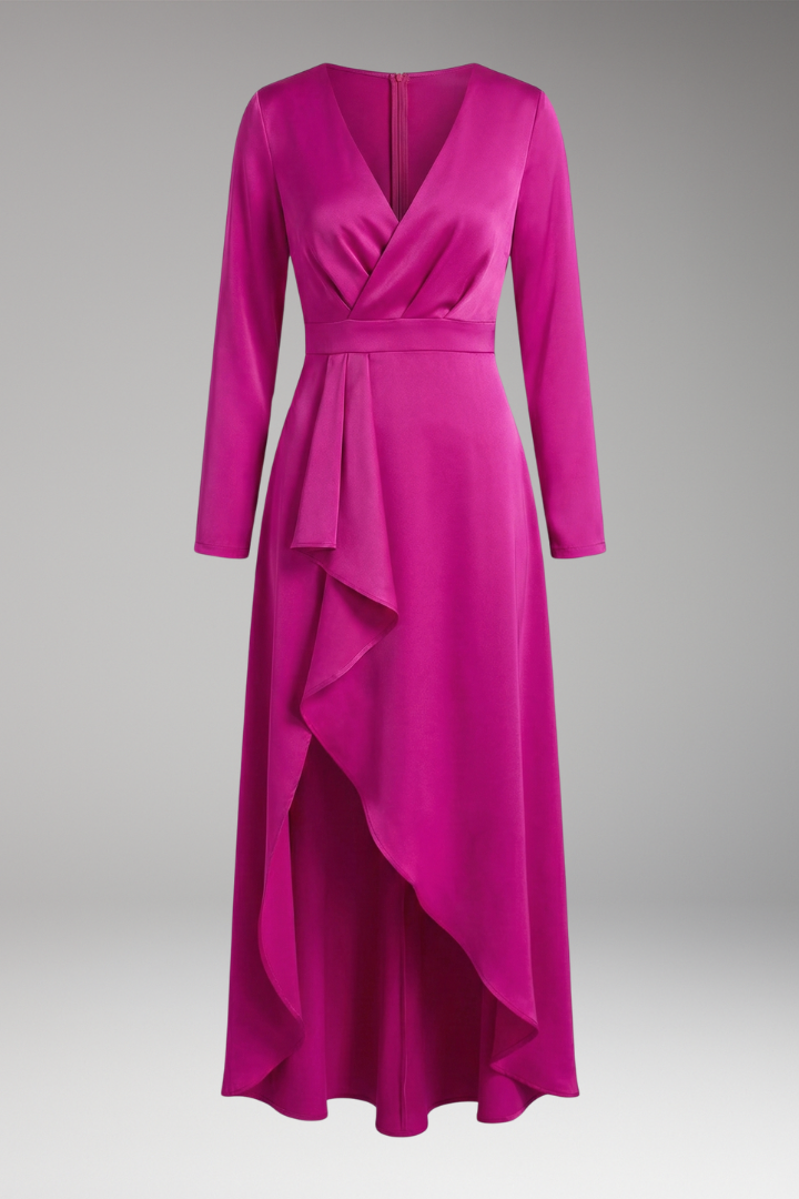 Women’s Dress with V-Neck and Asymmetrical Shape