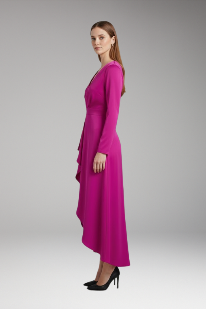 Women’s Dress with V-Neck and Asymmetrical Shape
