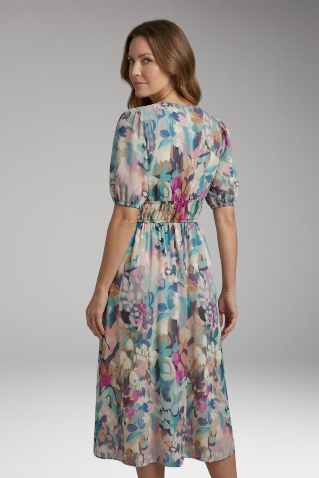 Women’s Dress with V-Neck and Elastic Waist