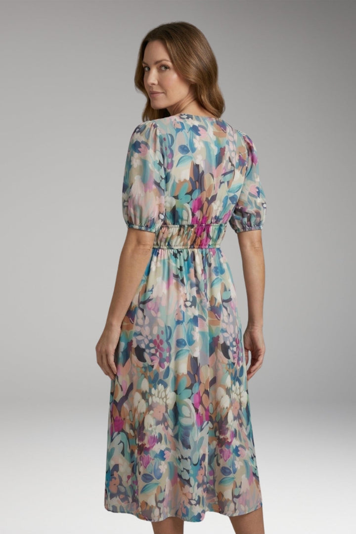 Women’s Dress with V-Neck and Elastic Waist