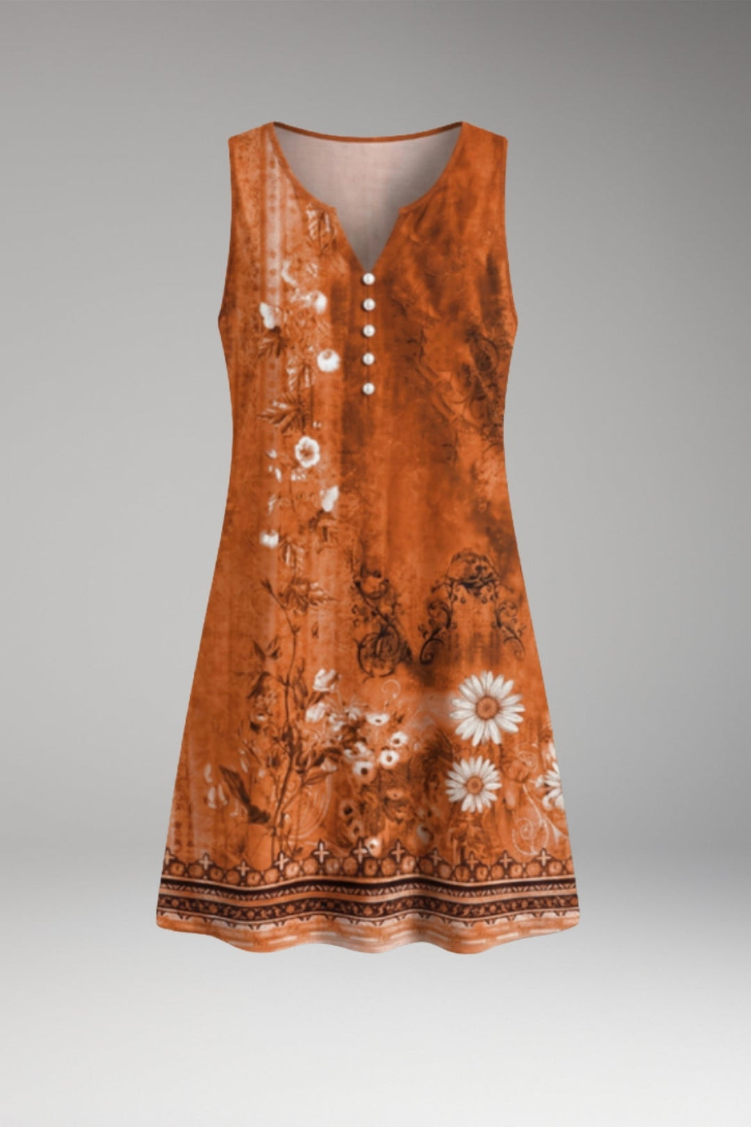 Women’s Dress with V-Neck and Sleeveless Design