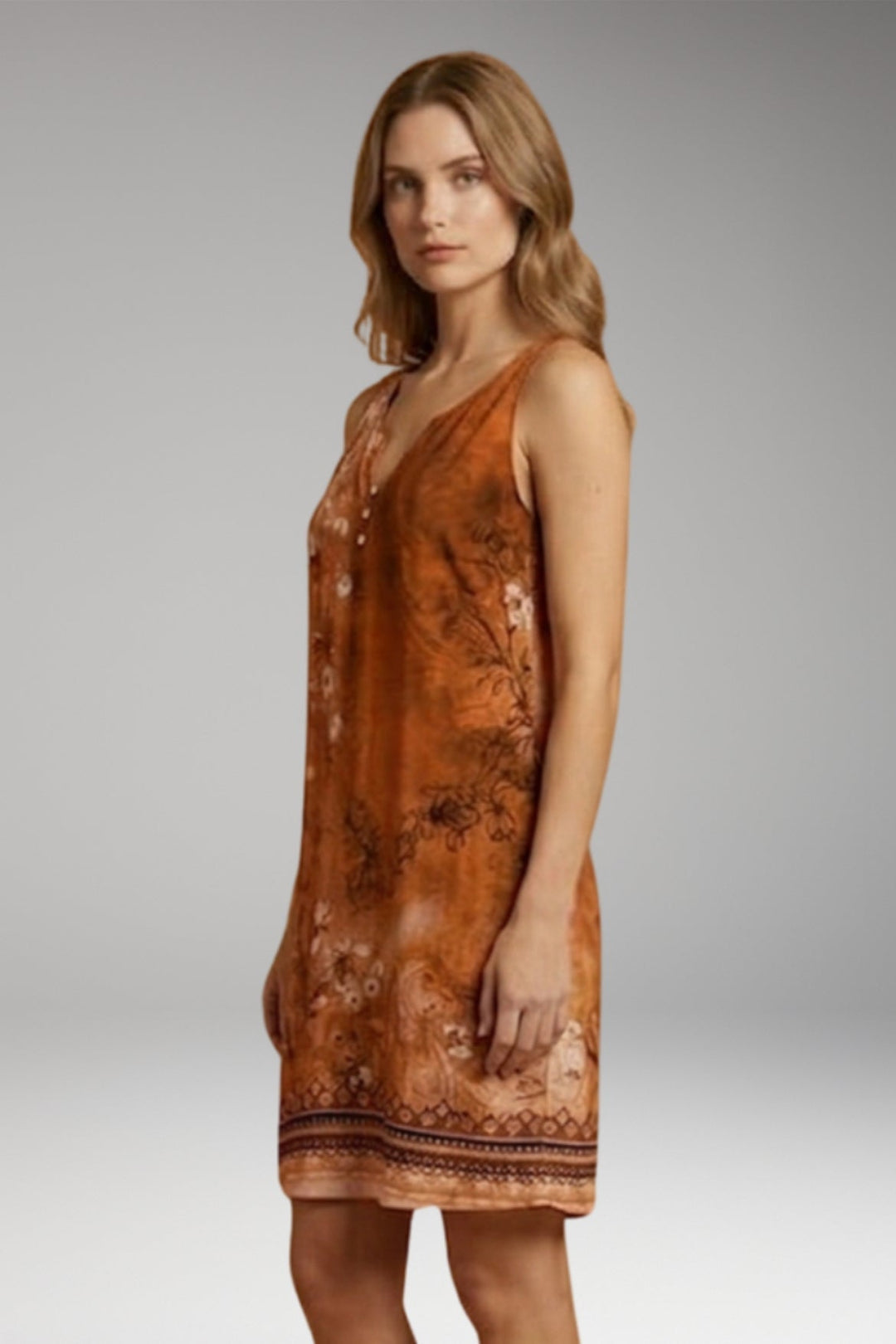 Women’s Dress with V-Neck and Sleeveless Design