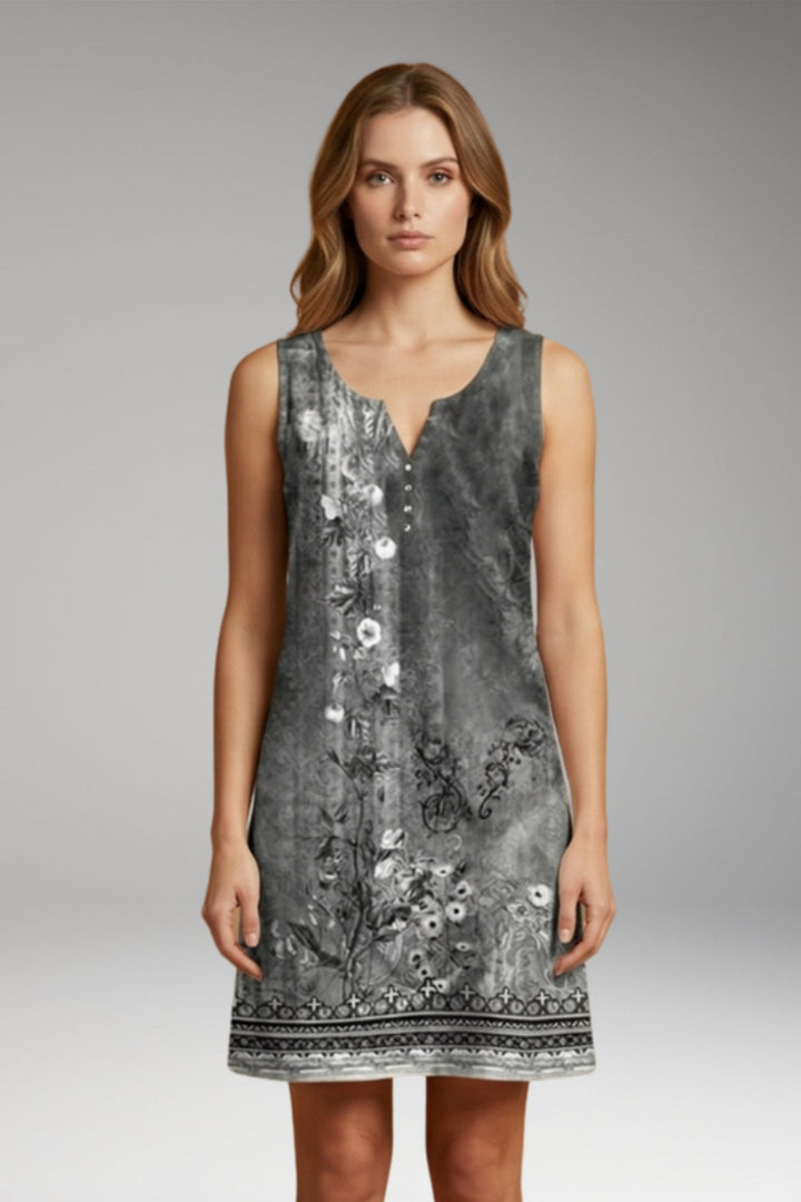 Women’s Dress with V-Neck and Sleeveless Design