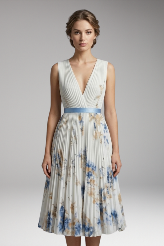 Women's Dress with V-Neckline and Wrap Design