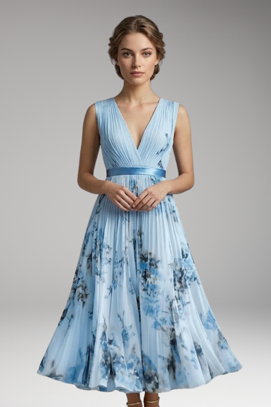 Women's Dress with V-Neckline and Wrap Design