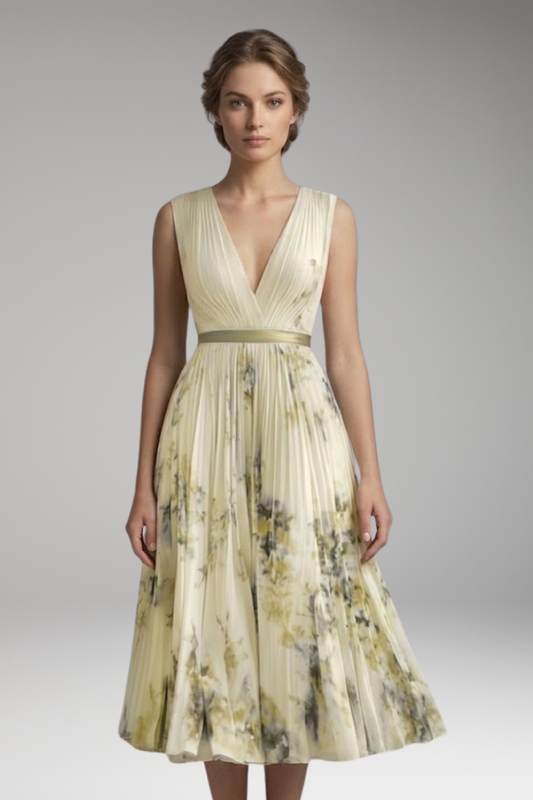 Women's Dress with V-Neckline and Wrap Design