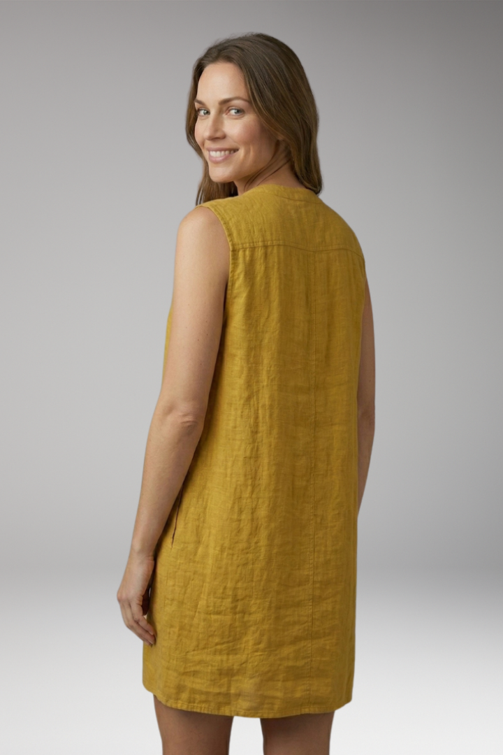 Women’s Dress with V‑Neck and Button Details