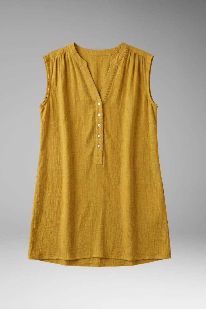 Women’s Dress with V‑Neck and Button Details