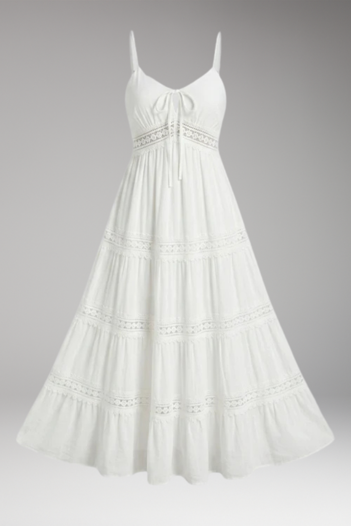 Women’s Dress with V-Neck and Spaghetti Straps