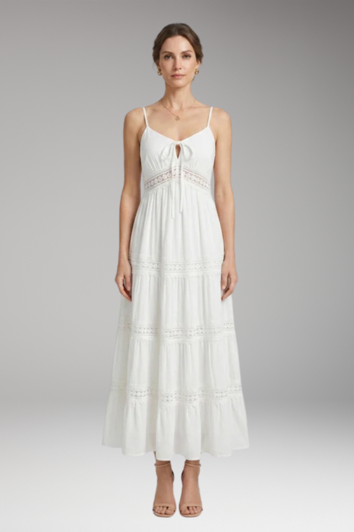 Women’s Dress with V-Neck and Spaghetti Straps