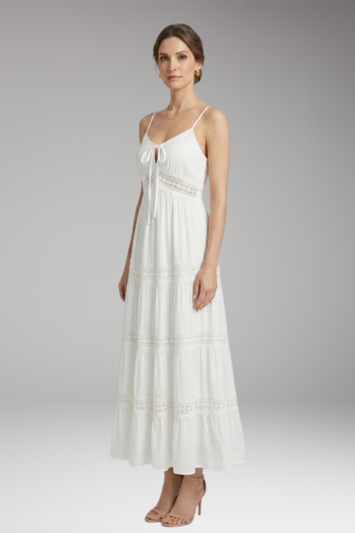 Women’s Dress with V-Neck and Spaghetti Straps