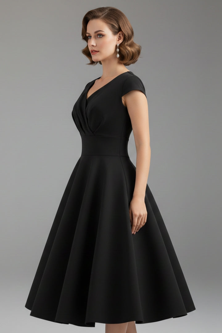 Women's Dress with Waist Cut and Flowing Hem
