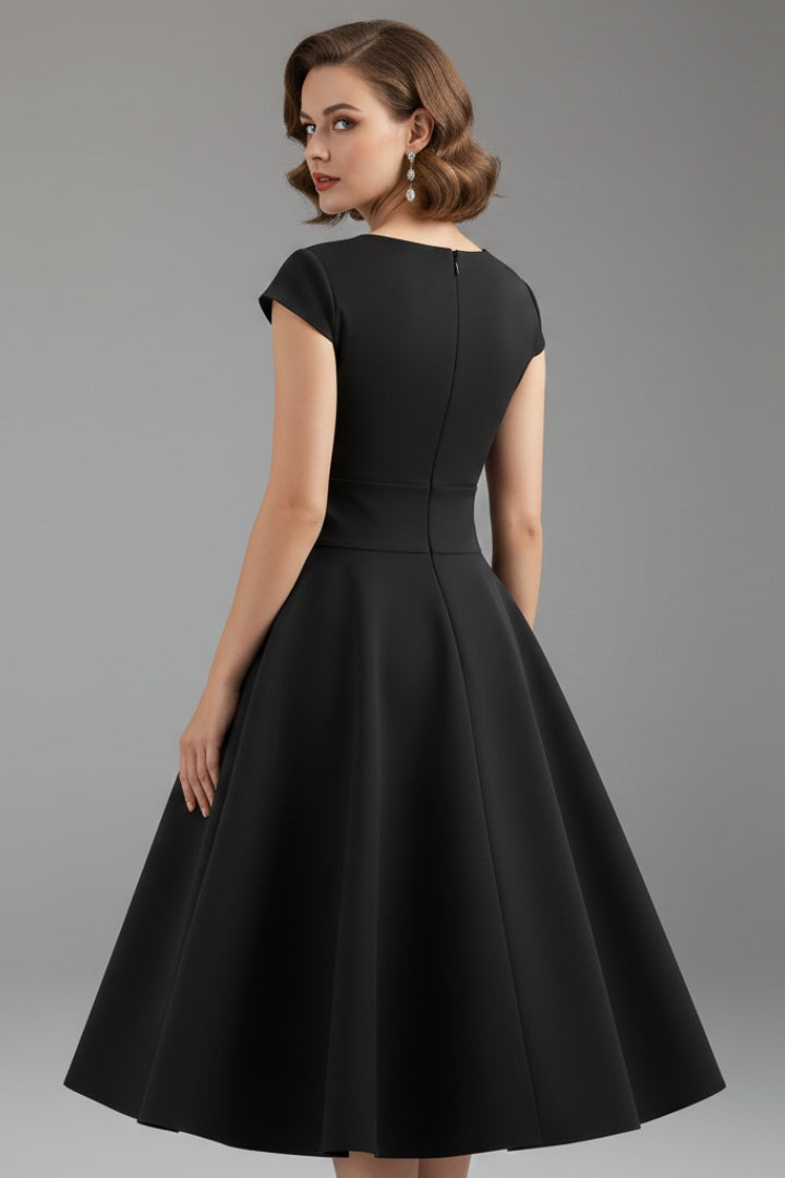 Women's Dress with Waist Cut and Flowing Hem