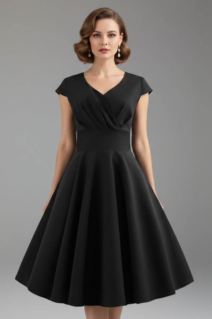 Women's Dress with Waist Cut and Flowing Hem