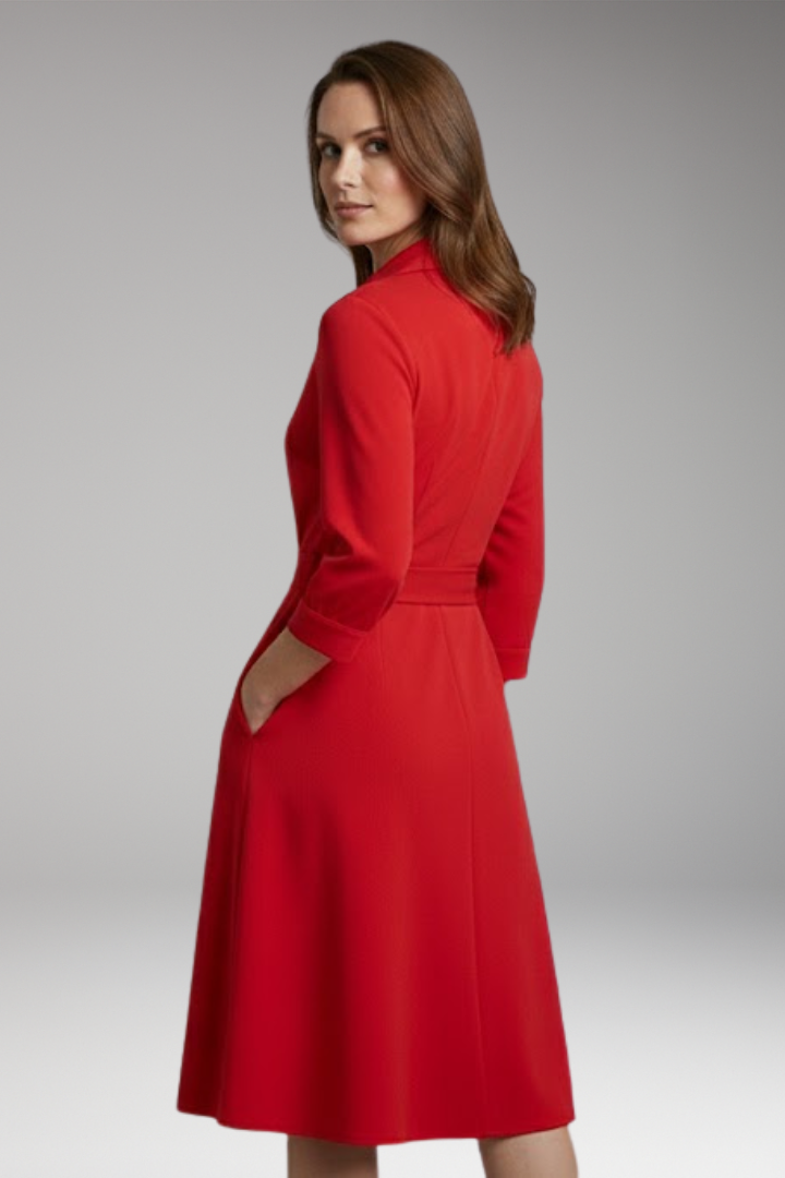 Women's Dress with Wrap Design and Side Pockets