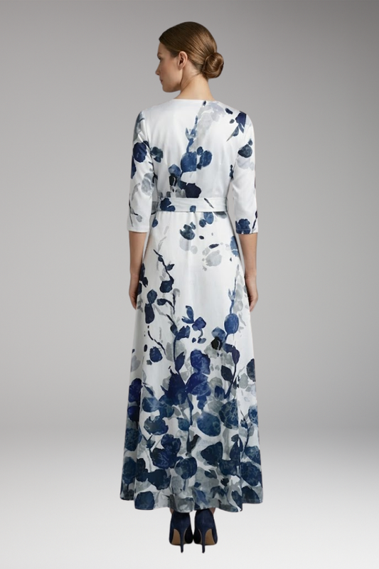 Women's Dress with Wrap Waist and 3/4 Sleeves