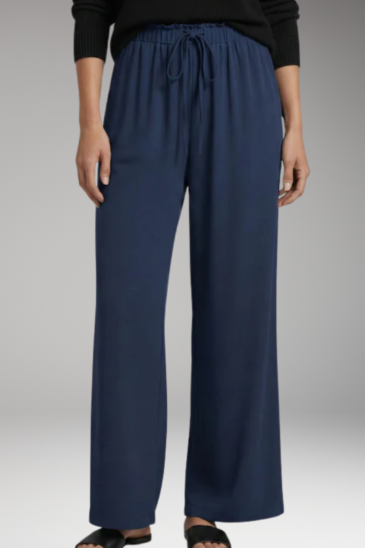 Women's Elastic Waist Trousers with Side Pockets