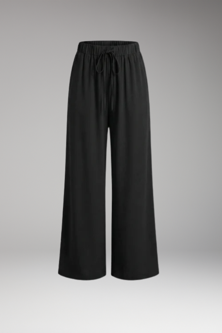 Women's Elastic Waist Trousers with Side Pockets