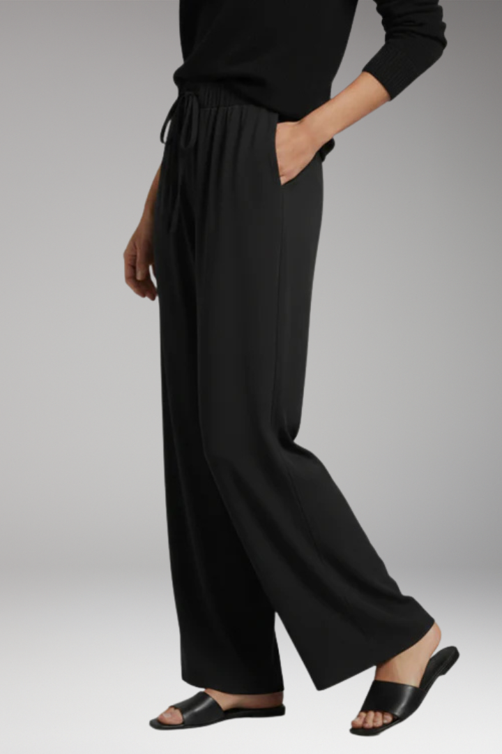 Women's Elastic Waist Trousers with Side Pockets