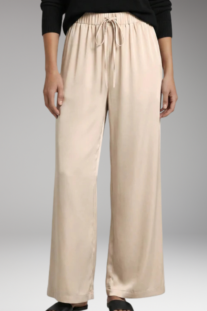 Women's Elastic Waist Trousers with Side Pockets