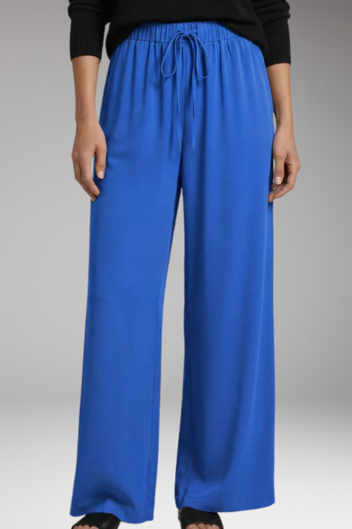 Women's Elastic Waist Trousers with Side Pockets