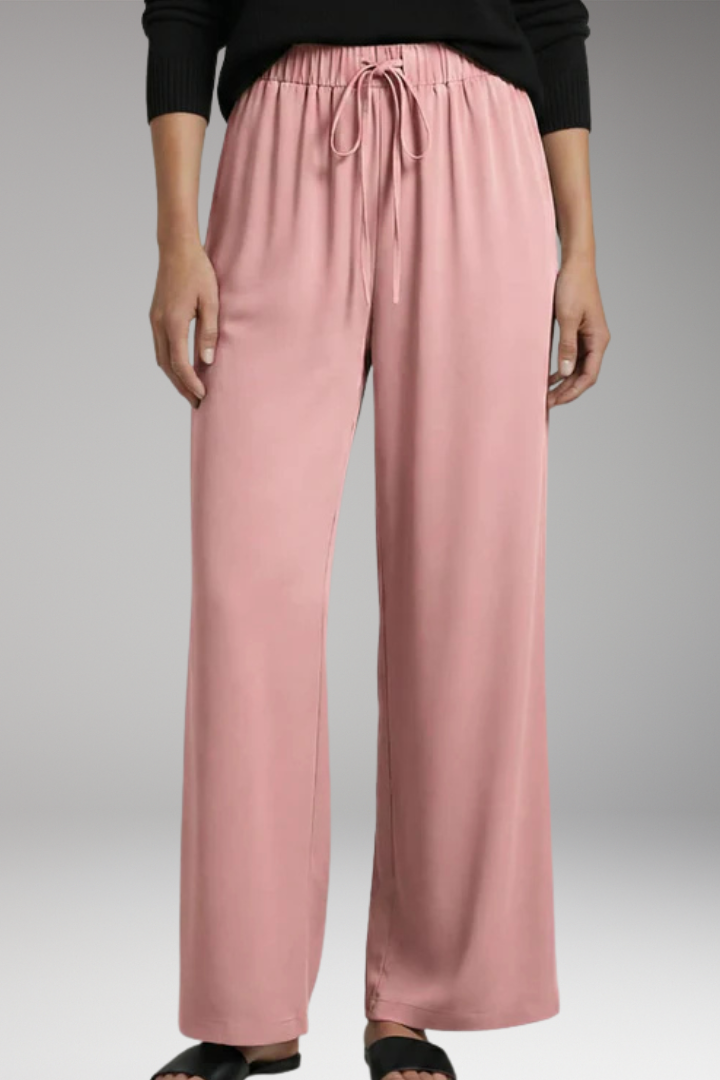 Women's Elastic Waist Trousers with Side Pockets
