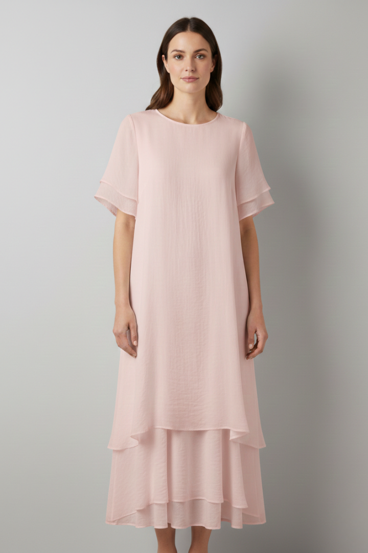 Women's Elegant Dress with Light Silhouette and Versatile Design
