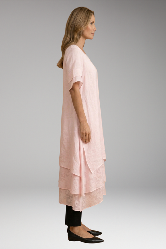 Women's Elegant Dress with Open Neckline and Flowing Fit