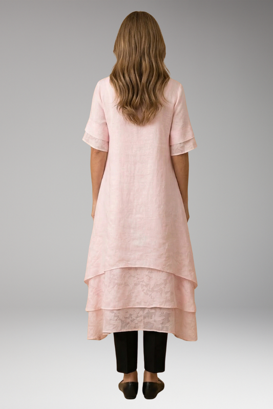 Women's Elegant Dress with Open Neckline and Flowing Fit
