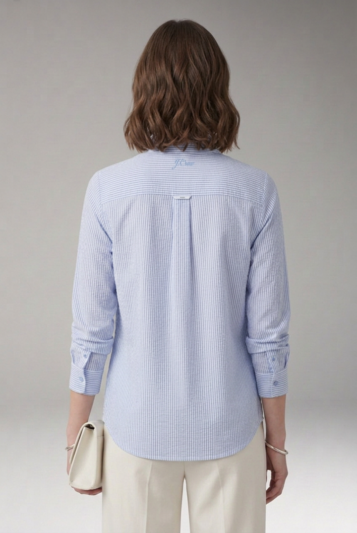 Women's Elegant Ruffle-Trim Button-Front Long-Sleeve Blouse