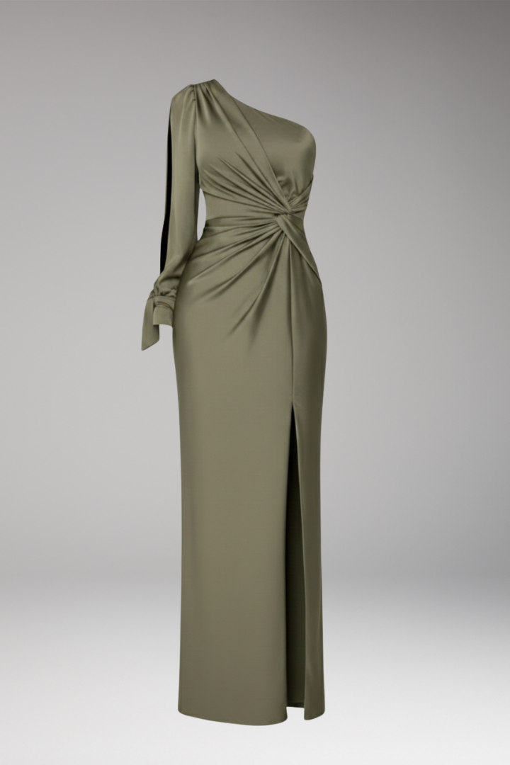 Women's Evening Dress with Refined Details and Elegant Fit