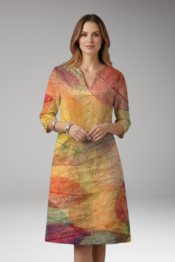 Women's Floral Dress with Elegant Fit and Vibrant Pattern
