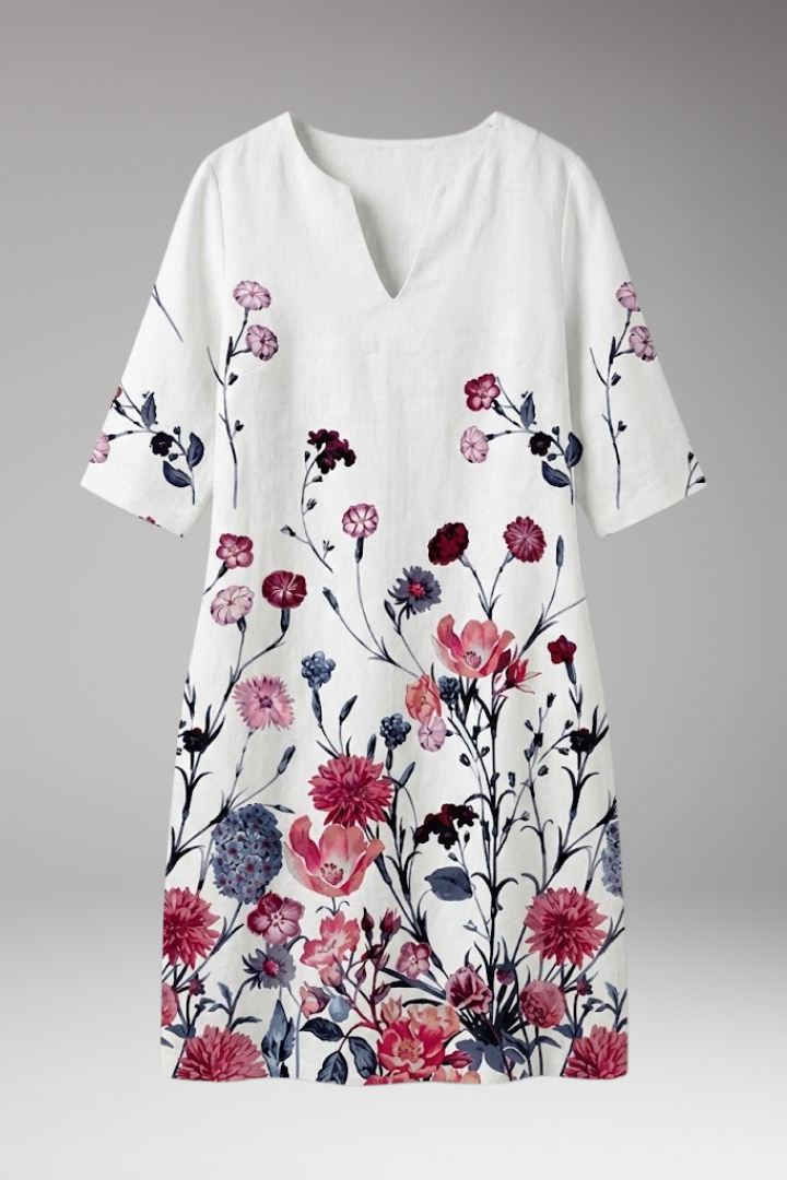 Women's Floral Dress with Elegant Fit and Vibrant Pattern