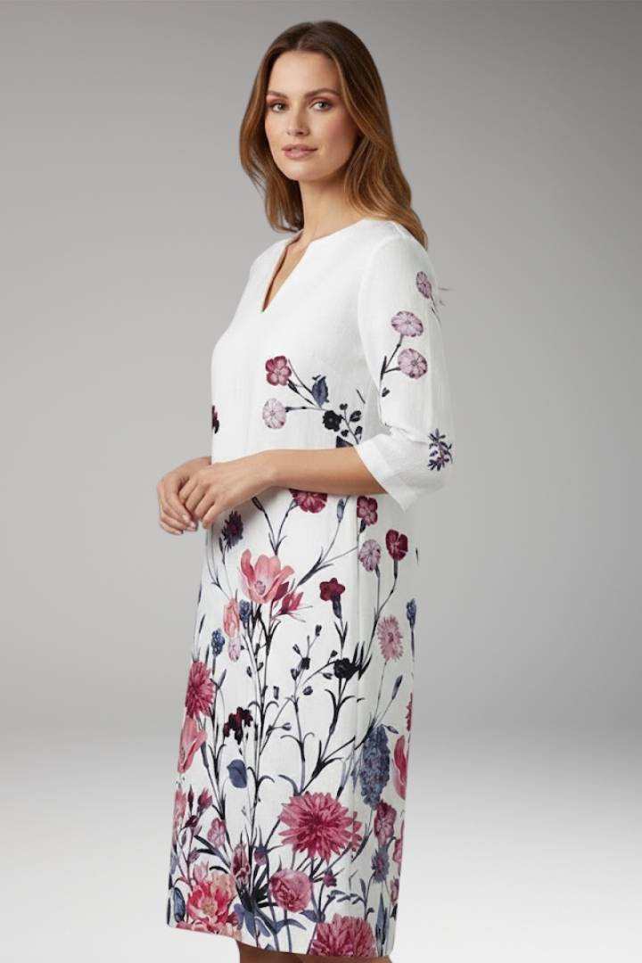Women's Floral Dress with Elegant Fit and Vibrant Pattern
