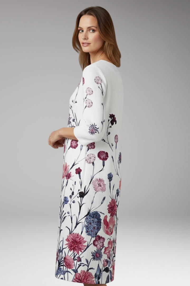 Women's Floral Dress with Elegant Fit and Vibrant Pattern