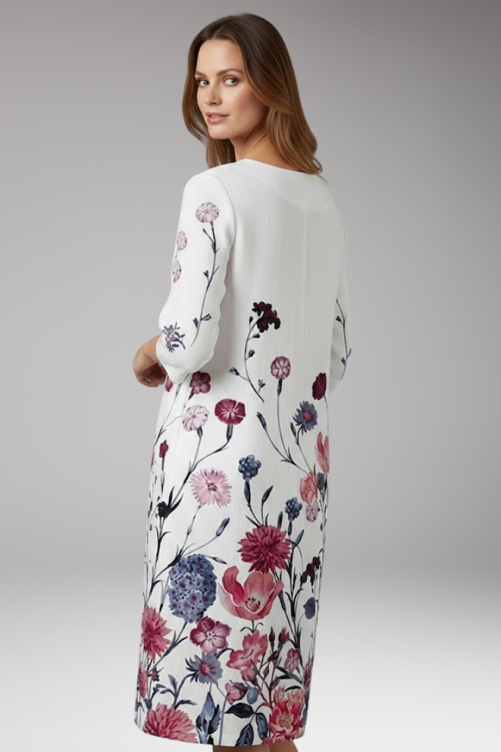 Women's Floral Dress with Elegant Fit and Vibrant Pattern