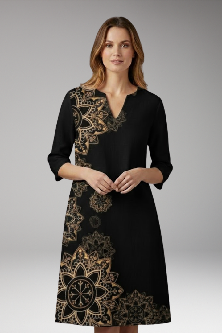 Women's Floral Dress with Elegant Fit and Vibrant Pattern