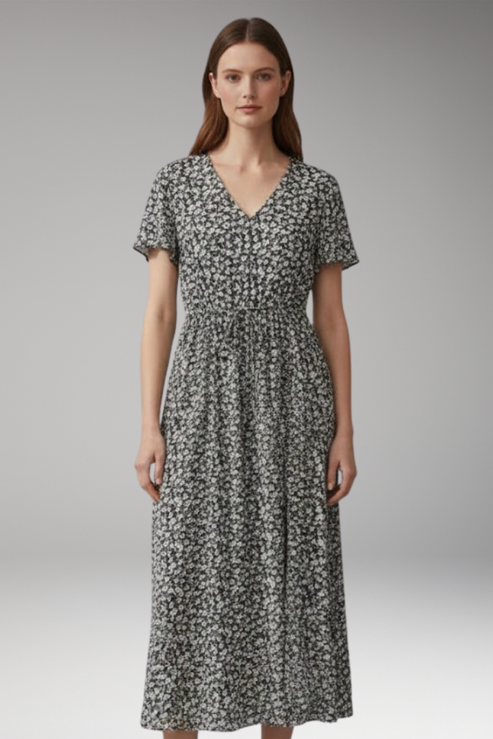 Women’s Floral Dress with Flowing Silhouette and Design