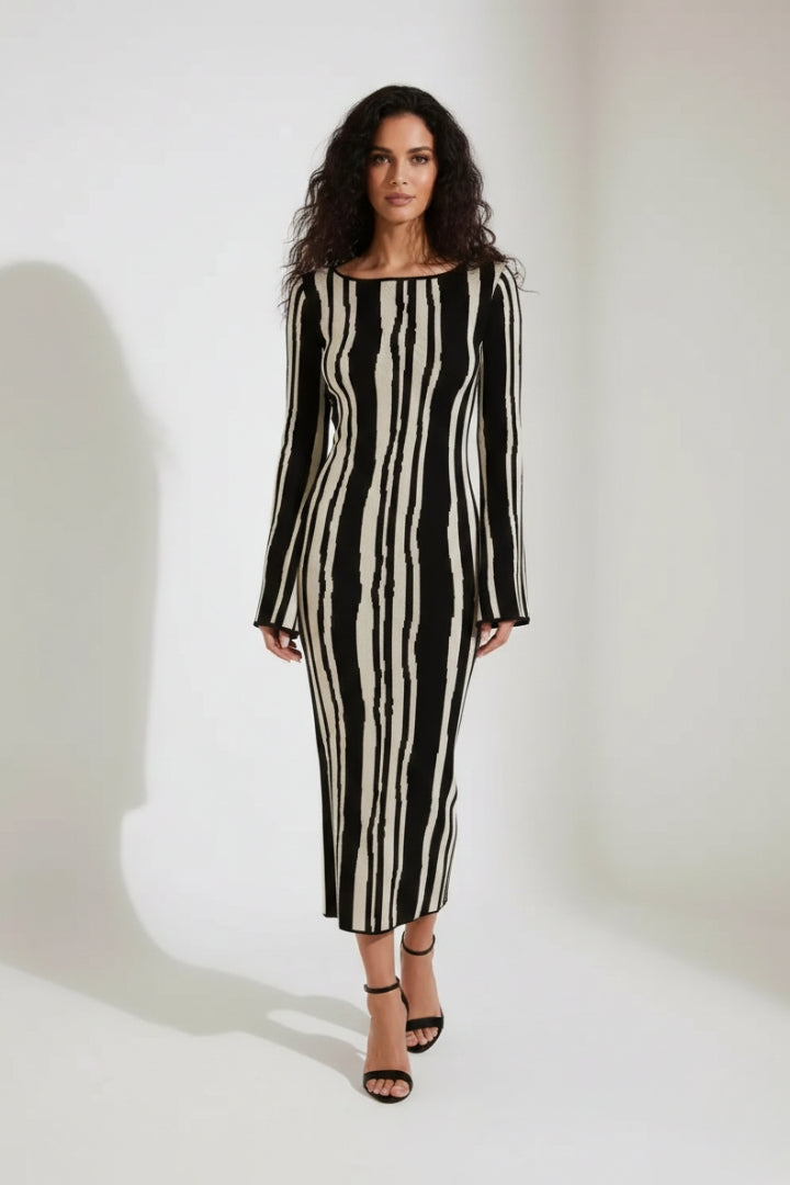 Women's Floral Long Dress with Flowing Silhouette and Floral Pattern