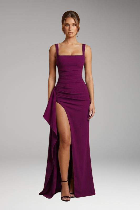 Women's Formal Slip Maxi Dress with Open Back