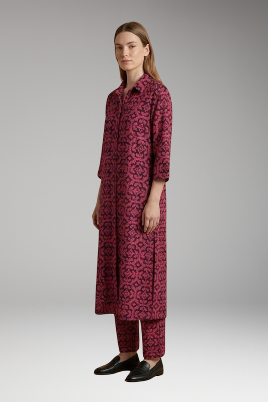 Women's Geometric Pattern Two-Piece Set with Relaxed Fit