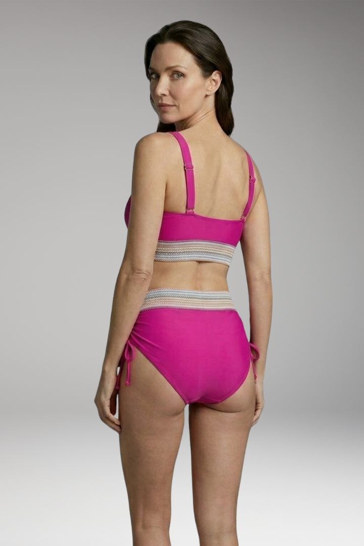 Women’s Halter Bikini with High-Waisted Bottoms and Tie-Side Detail