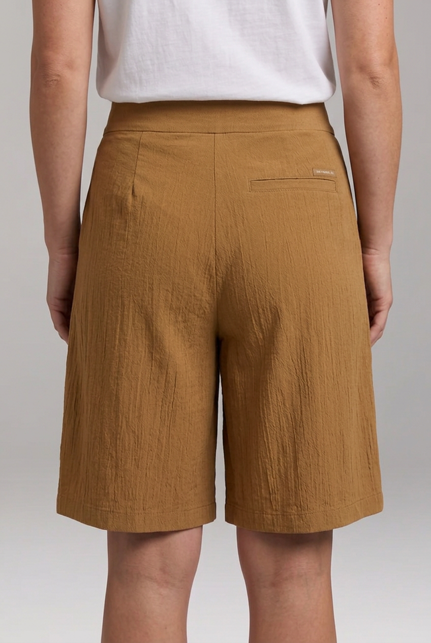 Women’s High-Waisted Bermuda Shorts with Double Button Waistband