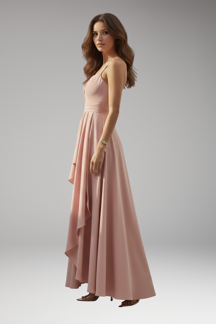 Women's High-Waisted Cocktail Dress with Structured Design