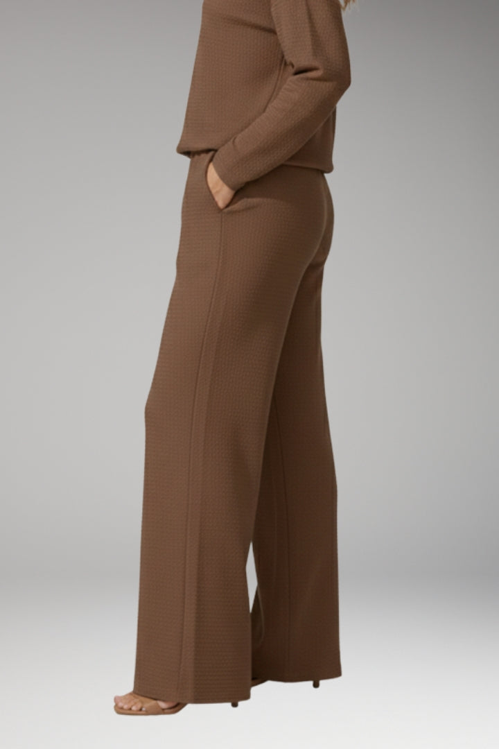 Women’s High-Waisted Wide-Leg Trousers with Adjustable Drawstring