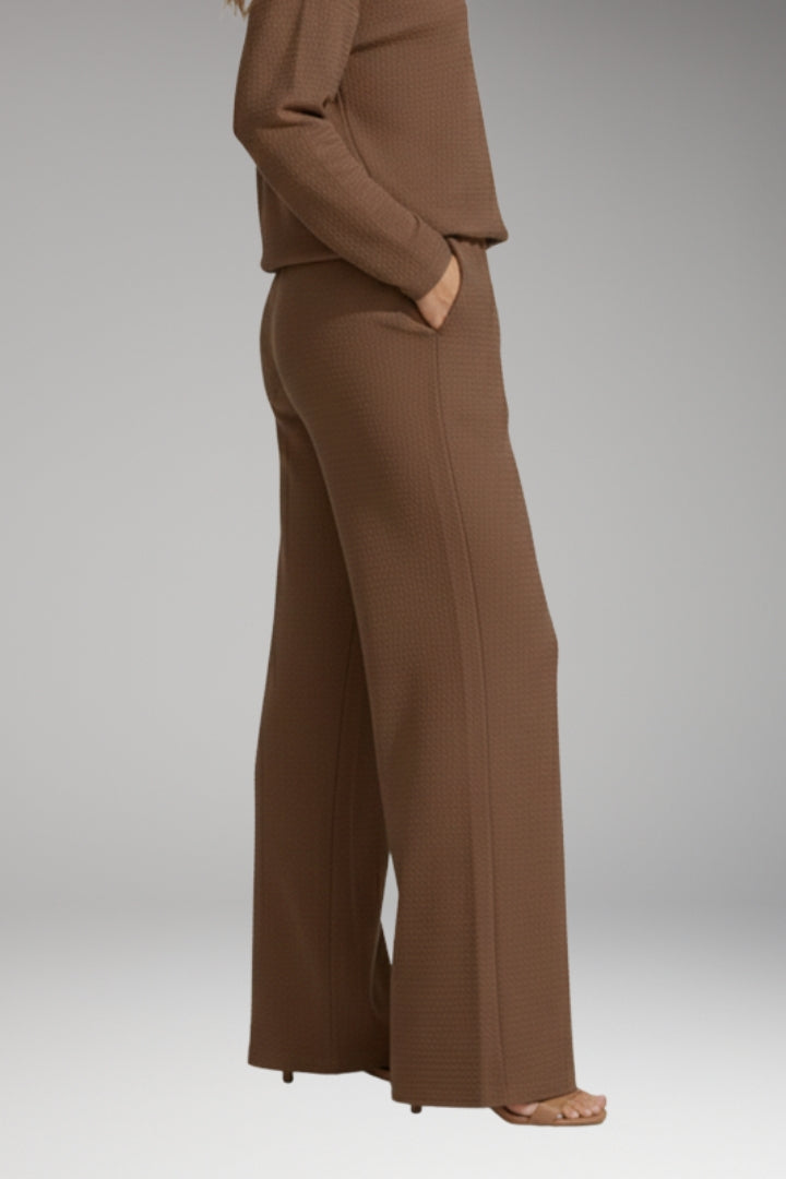 Women’s High-Waisted Wide-Leg Trousers with Adjustable Drawstring