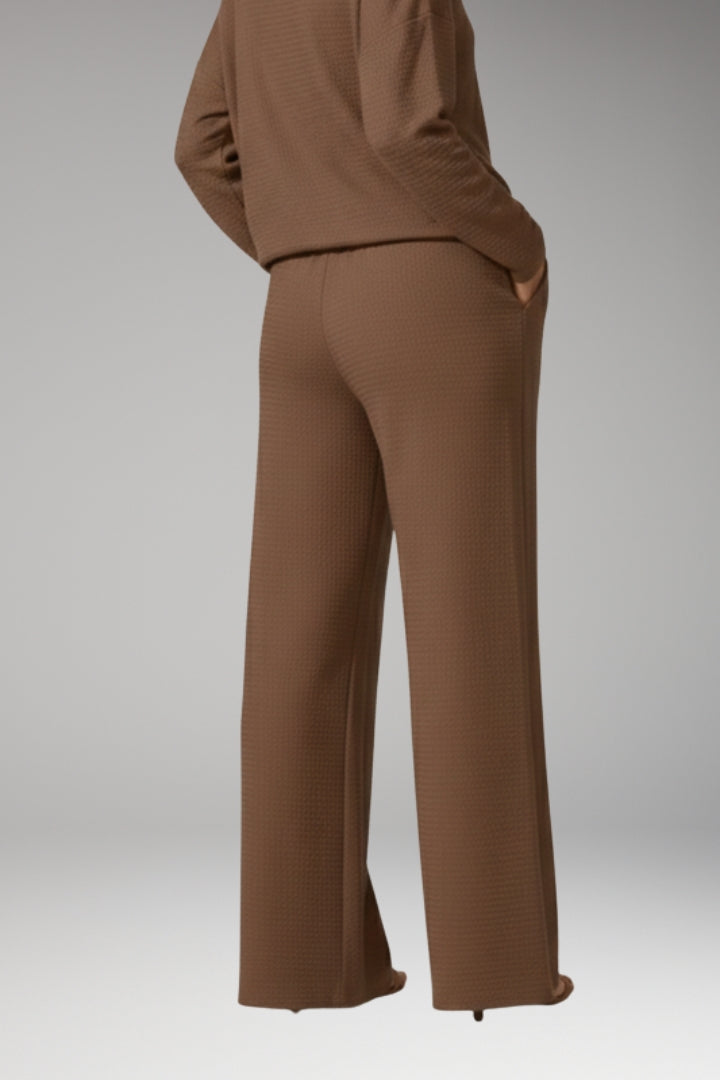Women’s High-Waisted Wide-Leg Trousers with Adjustable Drawstring