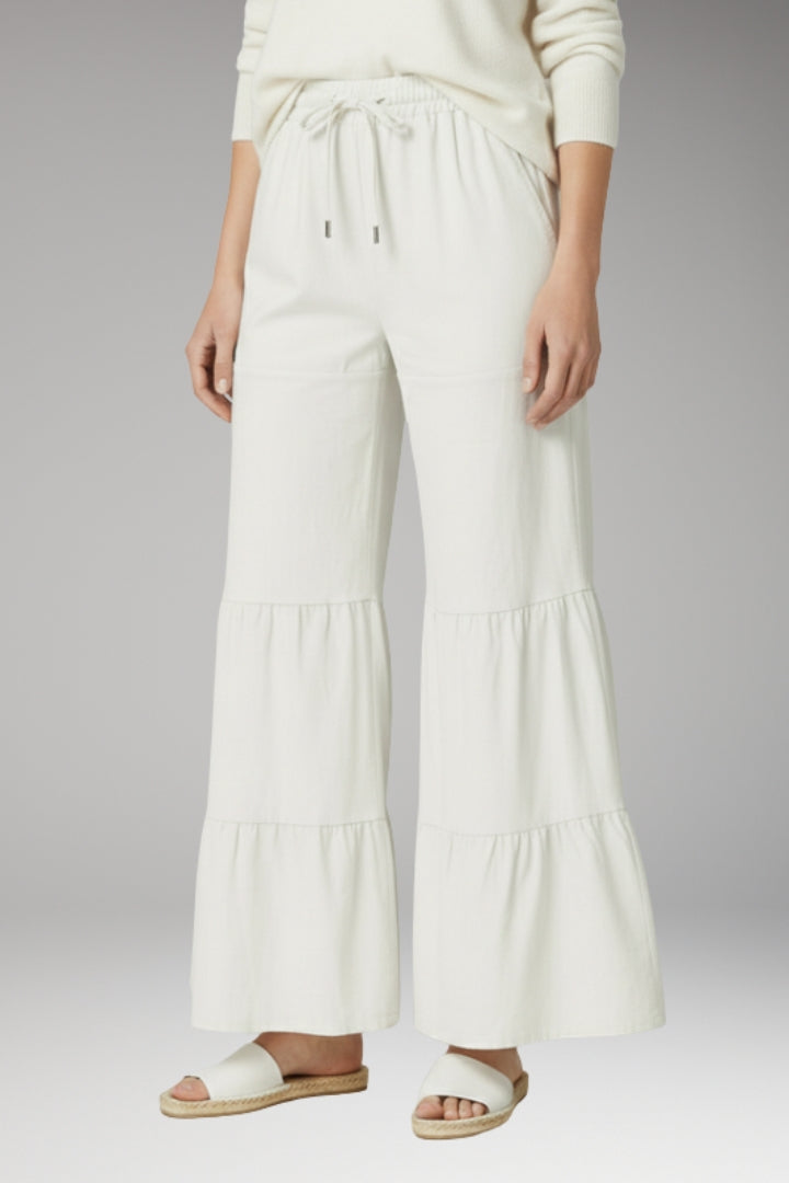 Women’s High-Waisted Wide-Leg Trousers with Tiered Detailing