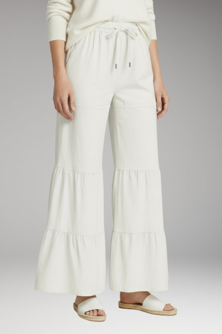 Women’s High-Waisted Wide-Leg Trousers with Tiered Detailing